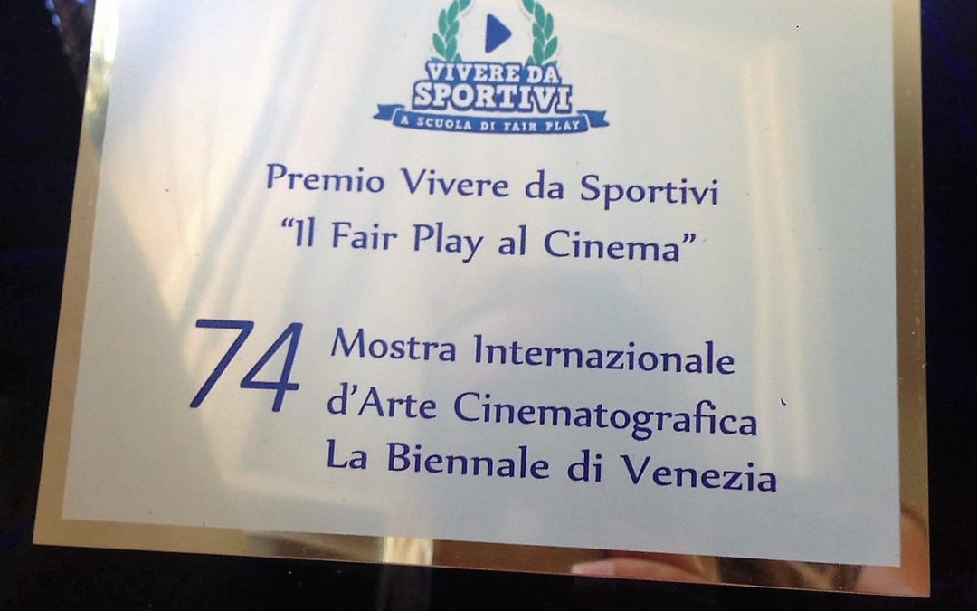 74. Mostra Internazionale d’Arte Cinematografica   Consegna targa “Vivere da sportivi – Il Fair Play al Cinema”  Venezia Lido, 8 settembre  Hotel Excelsior – Sala della Regione Veneto